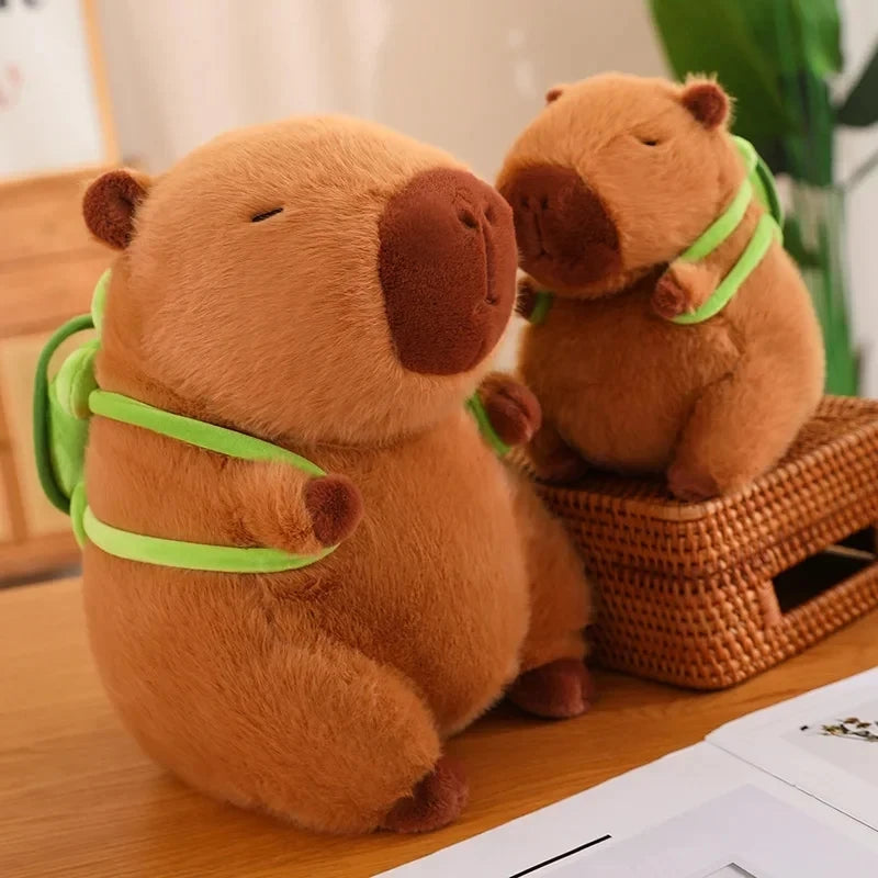 New hot20cm Cute Turtle Backpack Capybara Anime Fluffty Toy Soft Capybara Plush Toy Simulation Stuffed Animals Kawaii Plush Doll