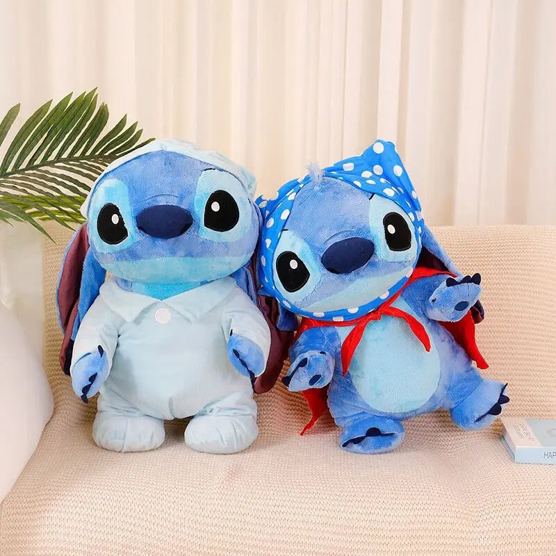 25/50cm Disney Stitch Pajamas Cloak Series Kawaii Plush Doll Toys Soft Stuffed Toy Sofa Back Cushion Children Christmas Gifts