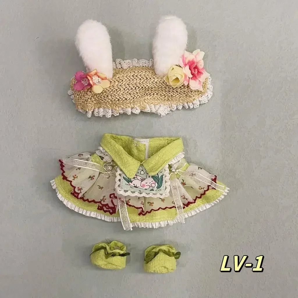 Doll dress up Lolita maid cute princess small skirt casual suit for Baby Three V3/ 20cm cotton doll clothes no doll