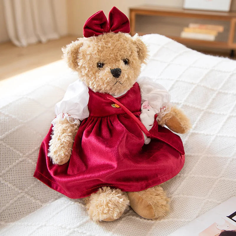 1pc 40cm Lovely Teddy Bear Wearing Skirt Plush Toys Stuffed Dolls Toy Kids Baby Girls Children Girl Birthday Christmas Present