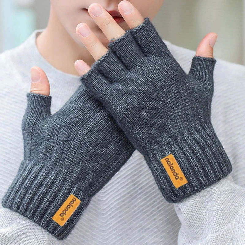 Fashion Winter Autumn Knitted gloves Warm Plush Fingerless gloves for men & Women outdoor sport touchscreen gloves