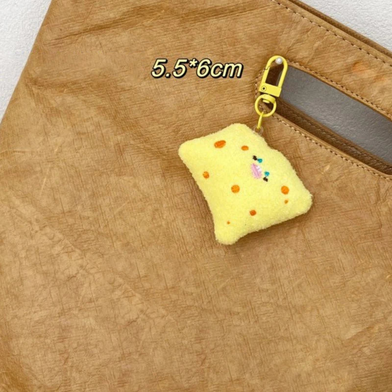 Plush Plush Biscuit Key Chain Cartoon Wacky Car Bag Pendant Trinkets Gifts Korean Style Accessories Cookie Chocolate Key Ring