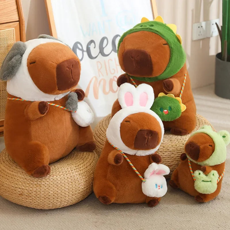 Hot Sale Cartoon Capybara Plush Toy Simulation Capibara Cosplay Rabbit Dinosaur Dog Frog Decor Bubble Stuffed Animals