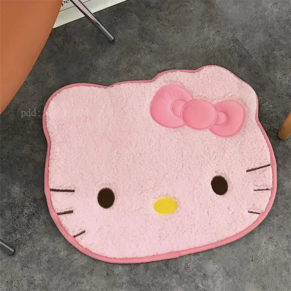 Kawaii Creative Hello Kitty Carpet Cartoon Anime Bedroom Plush Rug Children Girls Living Room Cute Floor Mat Doormat Decoration