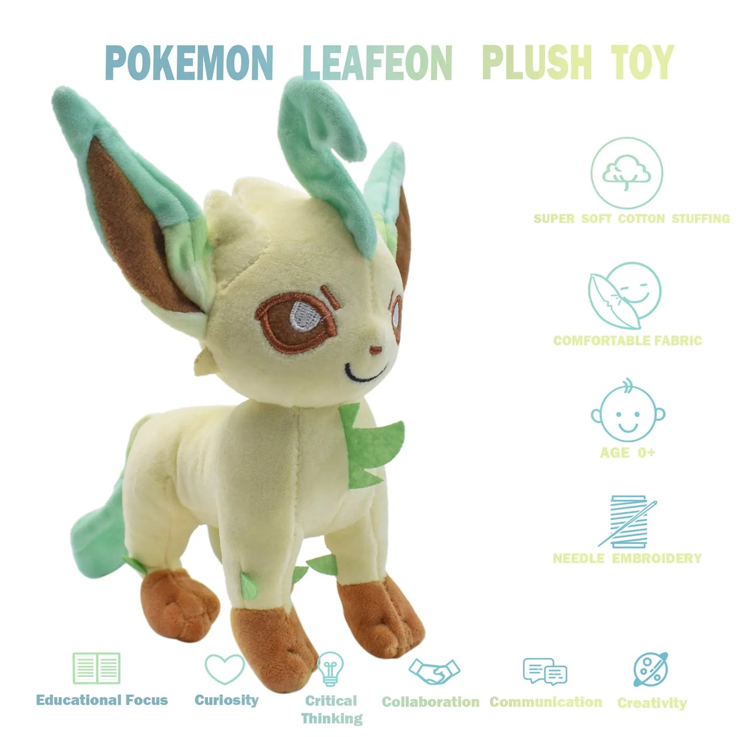 Leafeon Vaporeon Glaceon Sylveon Espeon Umbreon Vaporeon Sylveon Plush Toys Game for Collectible Gift,Soft Plushies Stuffed