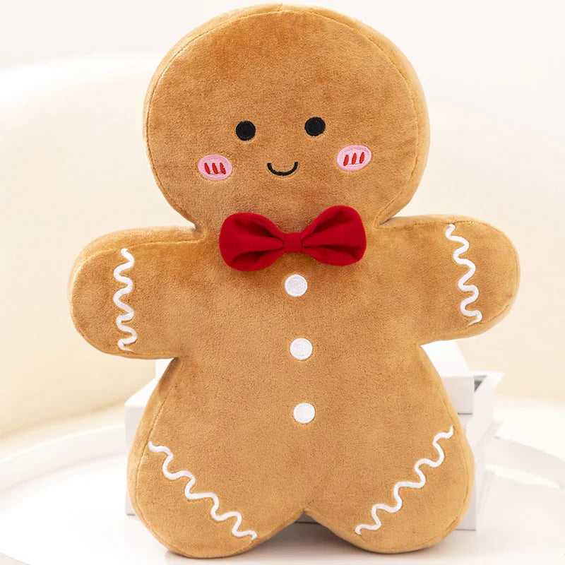 Cartoon Cute Christmas Gingerbread Man Plush Toys Stuffed Baby Appease Doll Biscuits Man Xmas Pillow Home Decor Children Gift