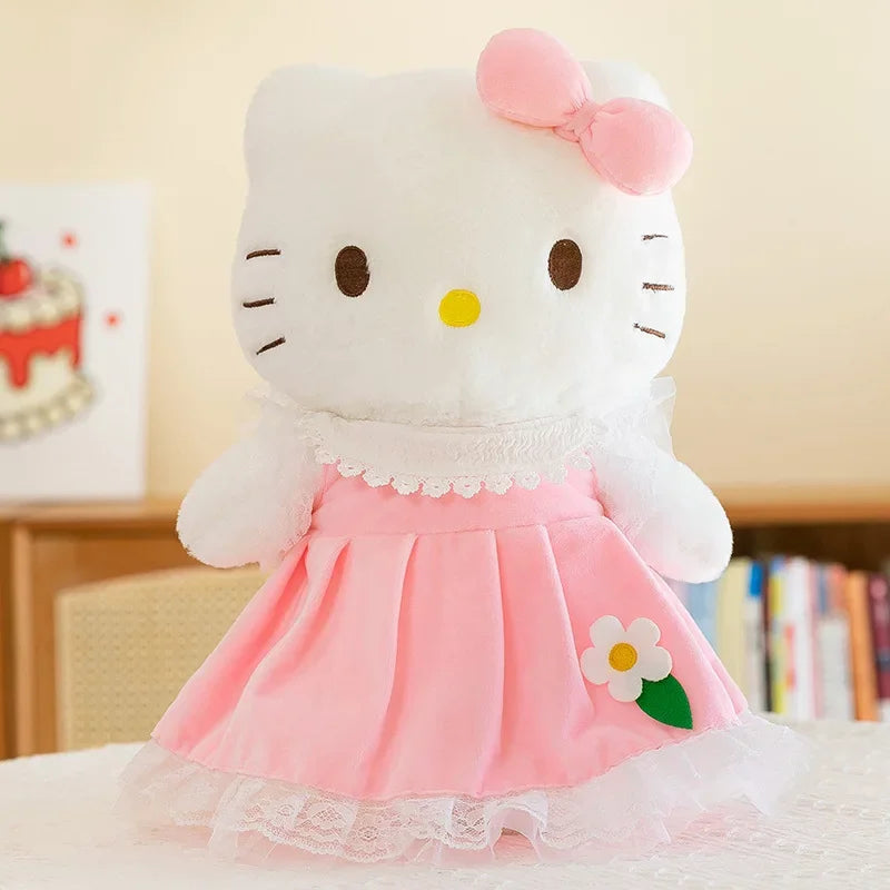 40/50CM Sanrio Hello Kitty Plush Cute Movie KT Cat Cute Girl Princess Dress Peluche Doll Soft Stuffed Toy Children Xtmas Gift