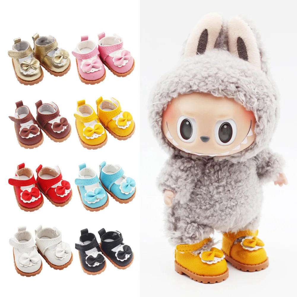 17cm Mini Plush Doll'S Clothes Outfit Accessories For Korea Kpop Exo Labubu Idol Princess shoes casual sneakers Clothing Gift