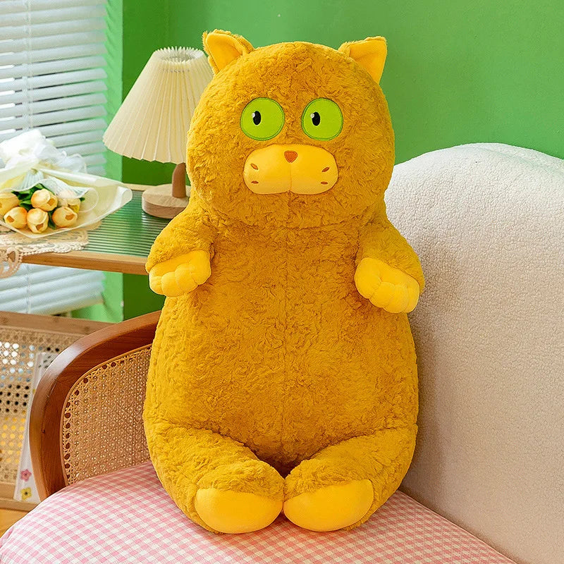 Cuddly Soft Stuffed Gaint Sitting Colorful Cats Staring Dolls Plush Animals Wide-eyed Cat Kawaii Toys Sofa Bed Pillow Kids Gift