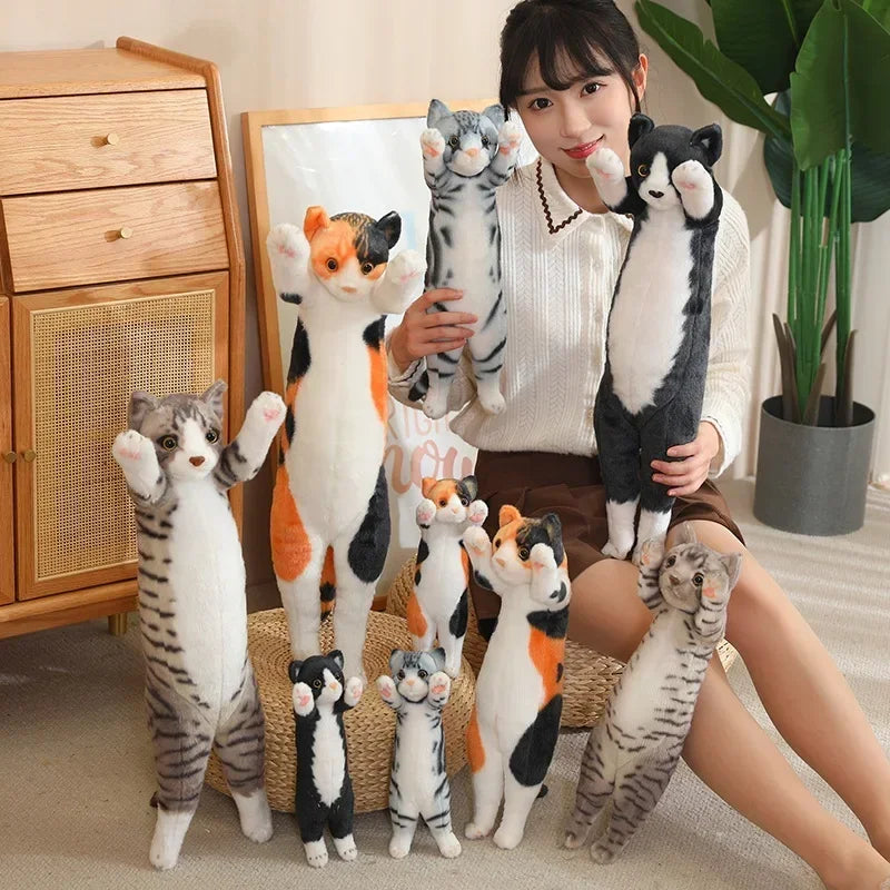 25/40/58CM Kawaii Raise Hand Kitten Plush Toys Lovely Caicai Cat Black Cat Dolls Stuffed Soft Animal Toy Nice Birthday Gifts