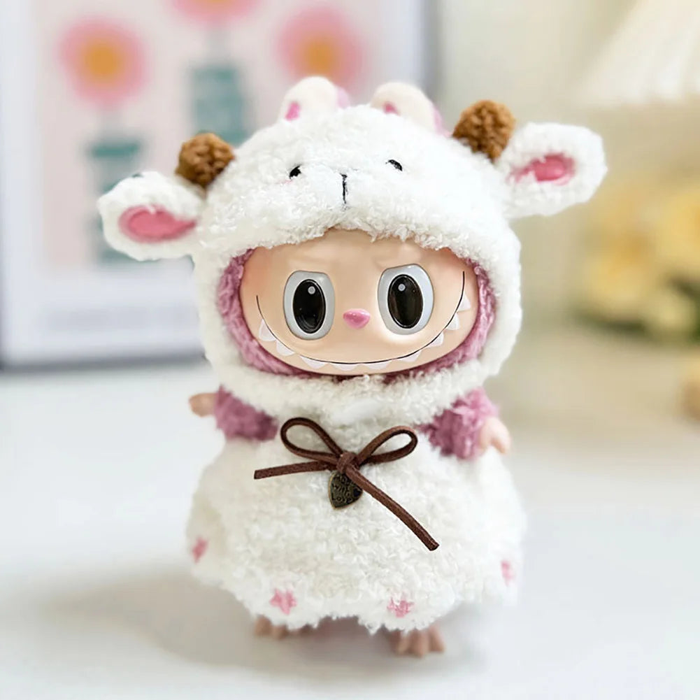 clothes only for 17cm labubu Clothing Accessories Doll Little Sheep Overalls set