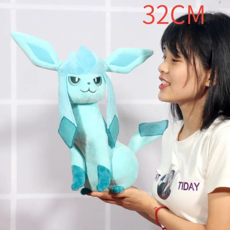 60cm Pokemon Large Glaceon High Quality Anime Plush Toy Doll Animal Stuffed Peluche Great Birthday Gift For Kids