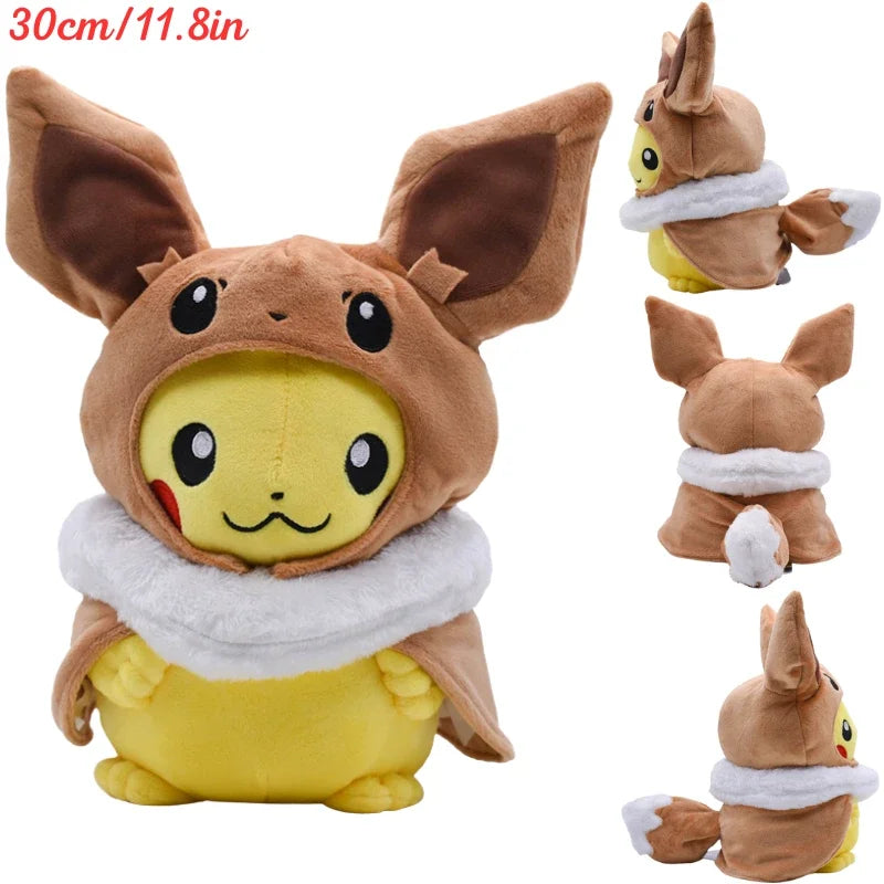 Pokemon Pikachu Cosplay Plush Toys Charizard Snorlax Garchomp Tyranitar Hydreigon Anime Eevee Lapras Morpeko Peluche Doll Gifts