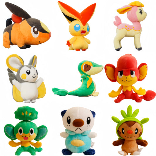 Pokemon Deerling Victini Snivy Emolga Tepig Plush Toy Cute Anime Jirachi Mewtwo Quilava Gengar Charizard Stuffed Animals Doll