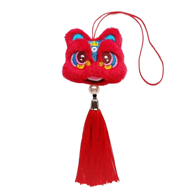 1PCS Chinese Style Festive Plush Lion Dance Tassel Pendant Luggage Hanging Decoration Bag Pendant Accessories