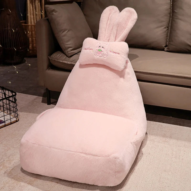 Cartoon Cute Bay Window Tatami Soft Stuffed Animals Bunny Doll Cushion Plush Rabbit With Long ears Toys Pillow Winter Floor Mat