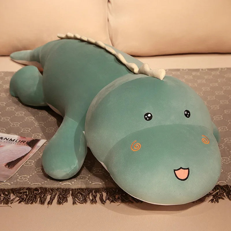 80cm-150cm Huggable Big Long Cute Dinosaur Plush Toy Soft Cartoon Animal Crocodile Stuffed Doll Boyfriend Pillow Girls Gift