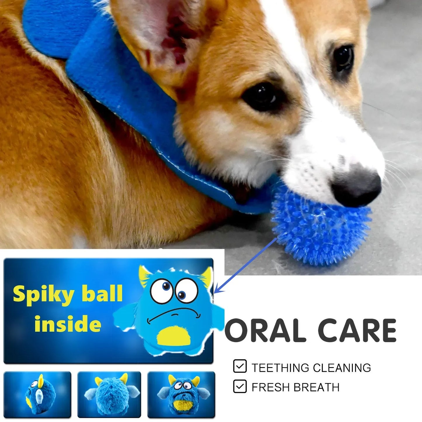 Squeaker Interactive Dog Toy Balls for Small Dogs Play Bite Resistant Chew Ball Toys for Large Dogs Puzzle Training Accessories