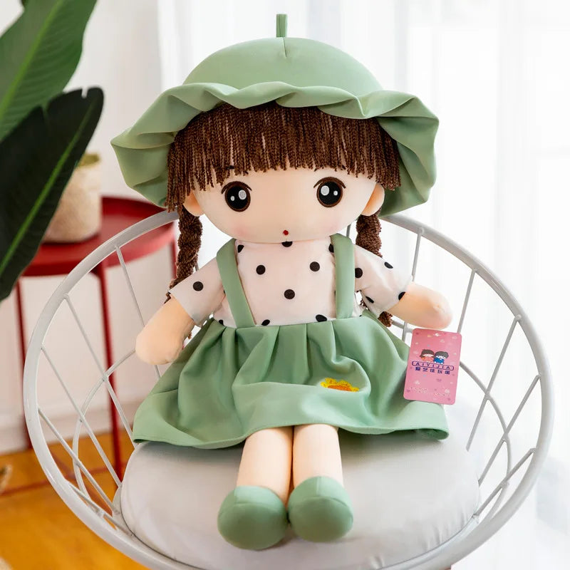 45cm Super Kawaii Plush Girls Doll with Clothes Kid Girls Baby Appease Toys Stuffed  Plush Toys for Children Gift