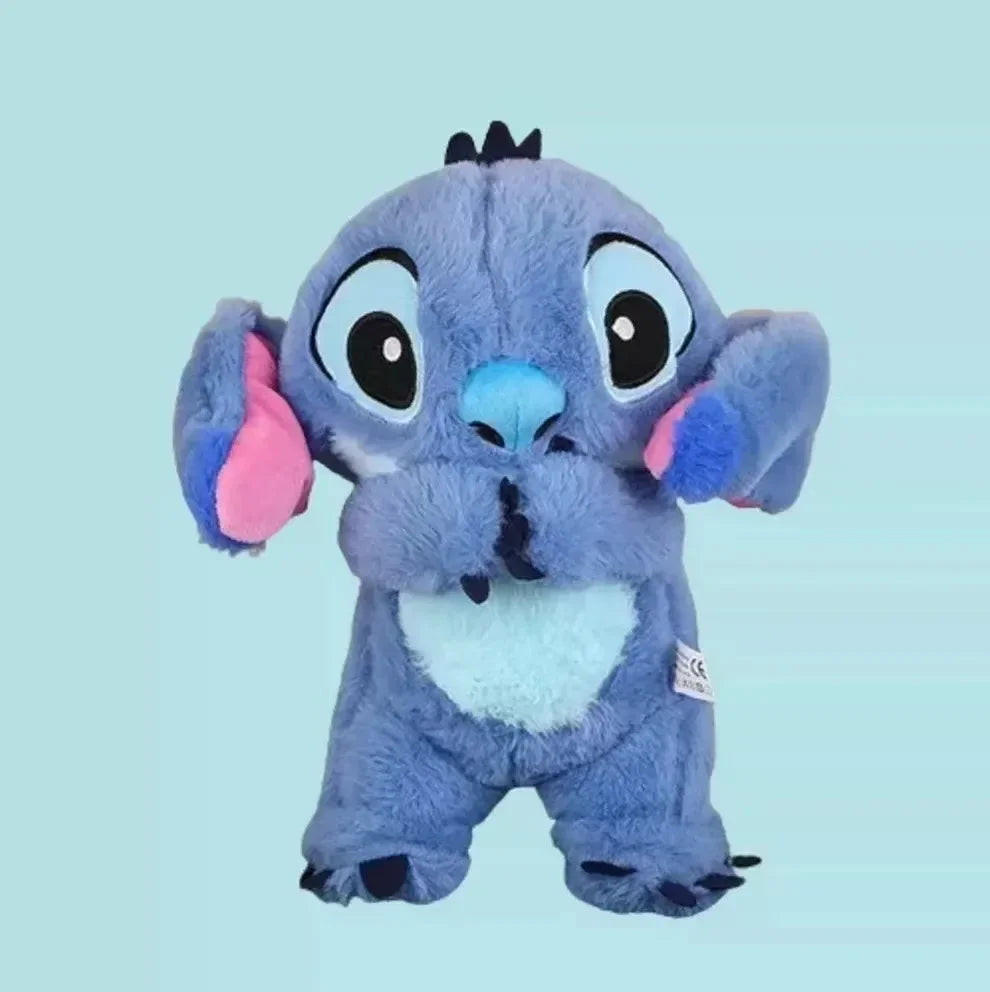 Disney Stitch Plush Doll Breath Girls Peluche Lilo&Stitch Kawaii Soothes Toy Anime Baby Music Light Sleep Toys Model Xmas Gifts