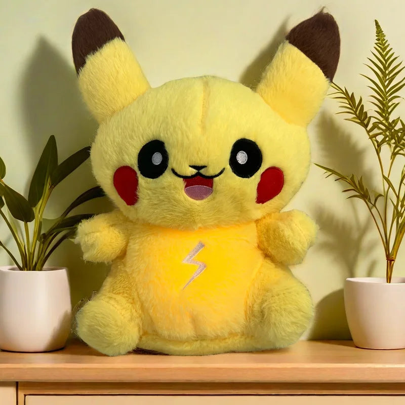 Pokemon Pikachu Plush Doll Breath Child Peluche Kawaii Soothes Toy Anime Baby Music Light Sleep Toys Model Boys Girls Xmas Gifts