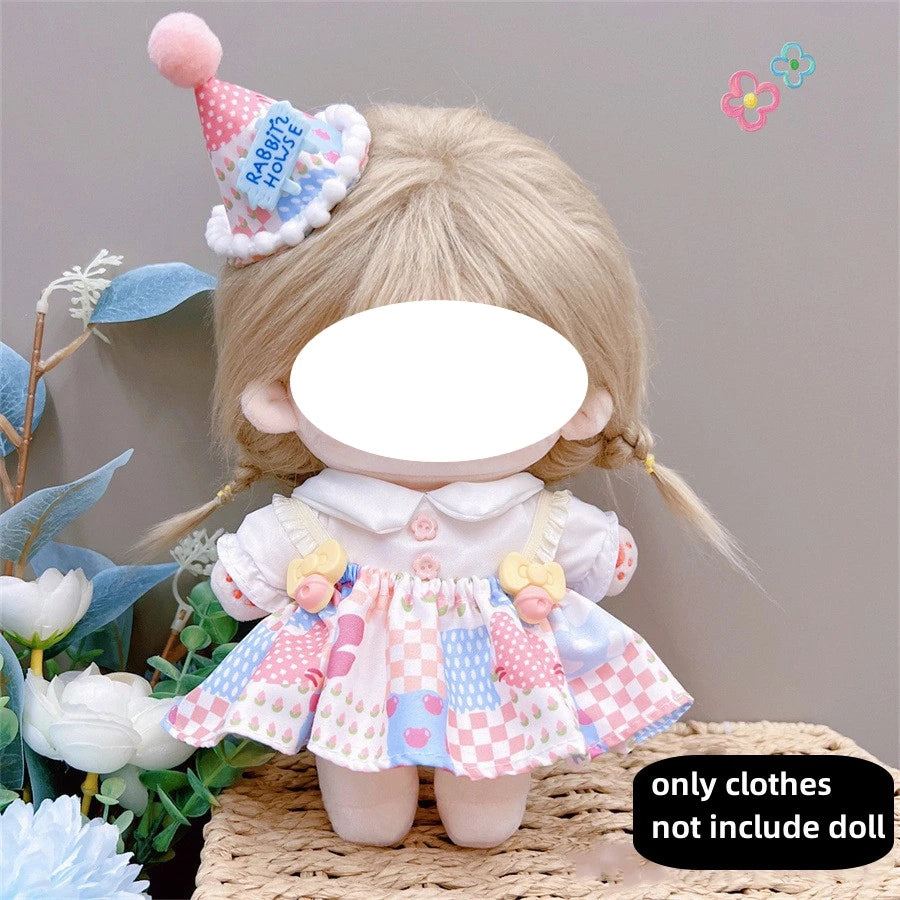 Pretty Dress Clothes for 20cm Cotton Plush Toys Dress Up Clothing Princess Skirt Cute Casual Suit Socks Set Girls Brithday Gift