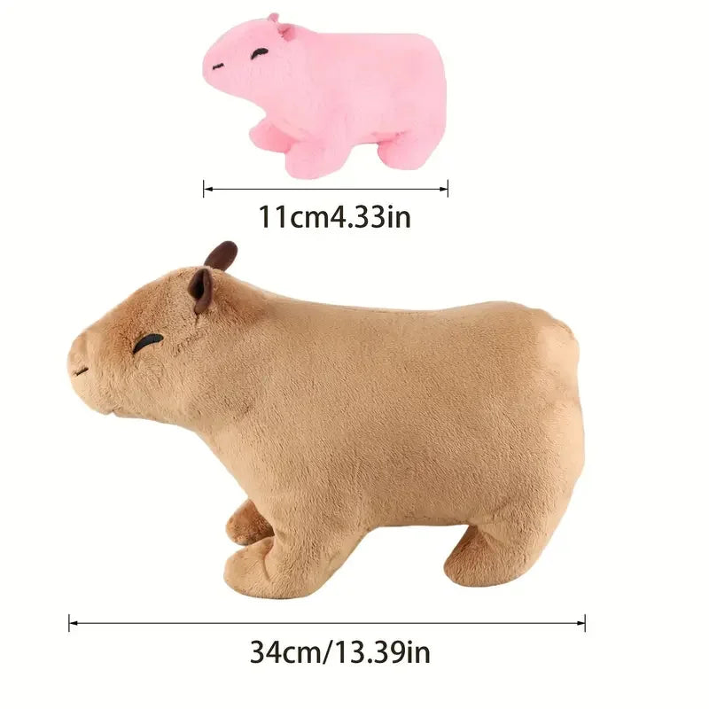 34cm Halloween Mother-child Water Guinea Pig Five-piece Soft Animal Doll For Boys and Girls Christmas Halloween Holiday Gifts