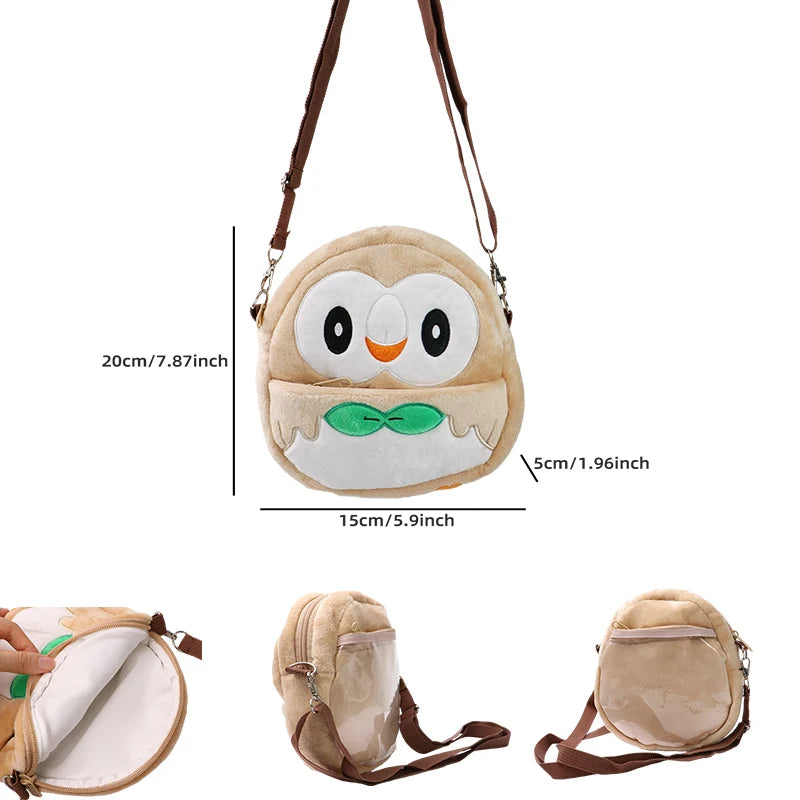 Gengar Plush Shoulder Bag Pokemon Pikachu Rowlet Crossbody Bag Cute Children Storage Sling Bag Toy Christmas gift bag