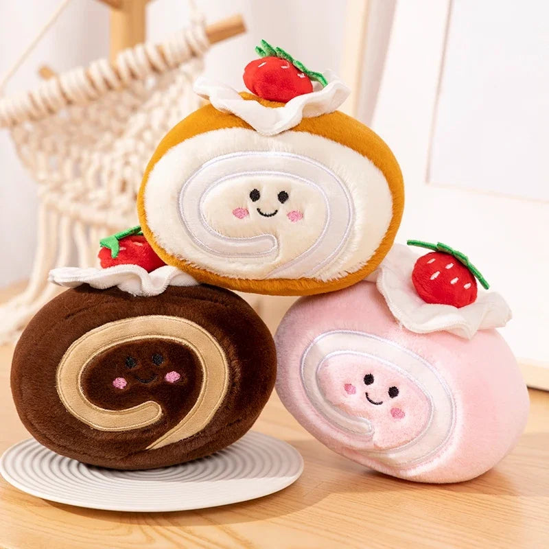 Stuffed Cake Plushie Strawberry Fruit  Shape Plush Toys Cute Face Cream Snack Parsty Decor Party Gift For Kids Birthday