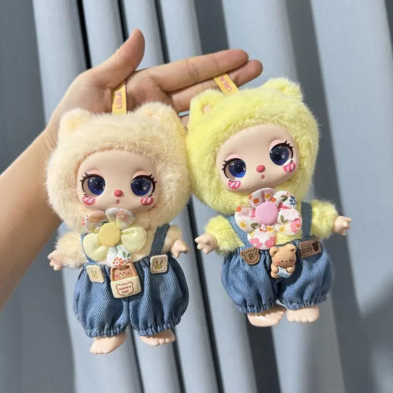 16cm Mini Plush Doll'S Clothes Outfit Accessories For Liila LUCKY CAT Idol happy bear overalls Clothing Gift