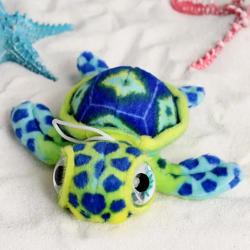 Cute Simulation Tortoise Plush Toys Kapsack Keychain Soft Stuffed Cartoon Animal Sea Turtle Doll Window Pendant Doll kids Gift