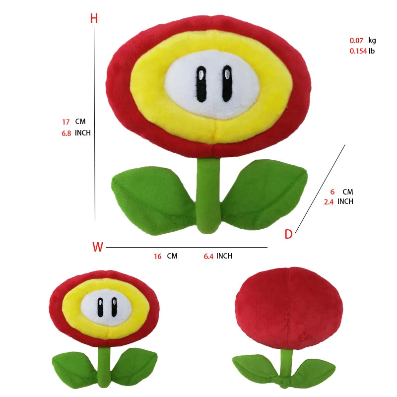 Mario Plush Toys Toad Yoshi Goomba Boo Shy Guy Ice Fire Flower Super Star Poison Piranha Cute Anime Stuffed Cartoon Peluche Doll