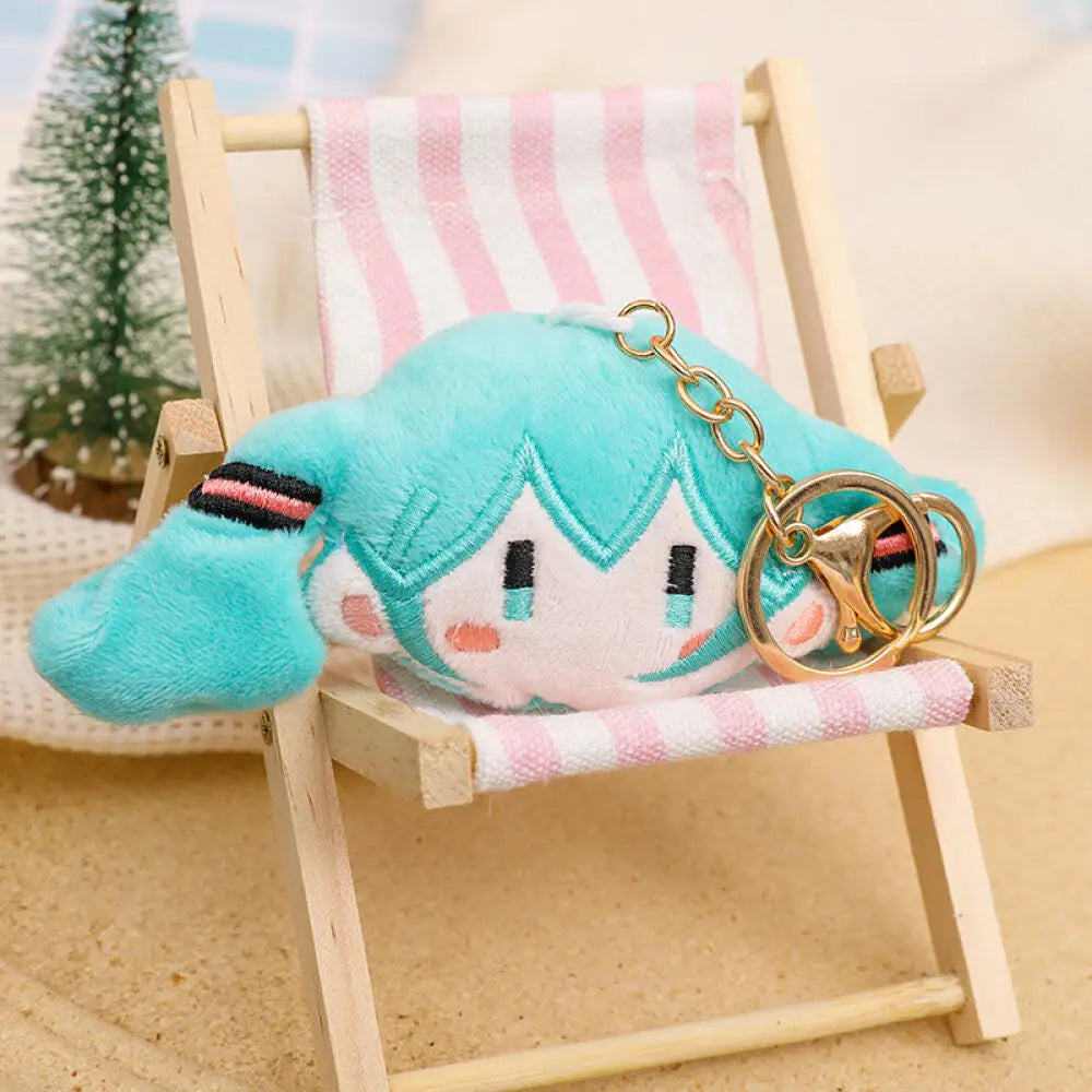 Hatsune Miku Cartoon Plush Doll Keychain Anime Modelling Plush Stuffed Doll Pendant Keychains Bga Decoration Accessories Gifts