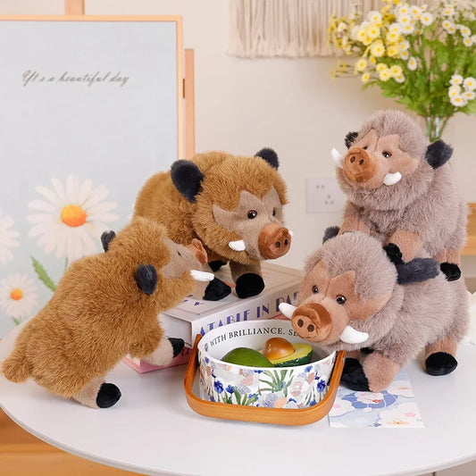 25/30cm Simulation Wild Boar Plush Toy Eurasian Wild Boar Doll Cute Mountain Pig Doll Lovely Stuffed Doll Kawaii Toy Gifts