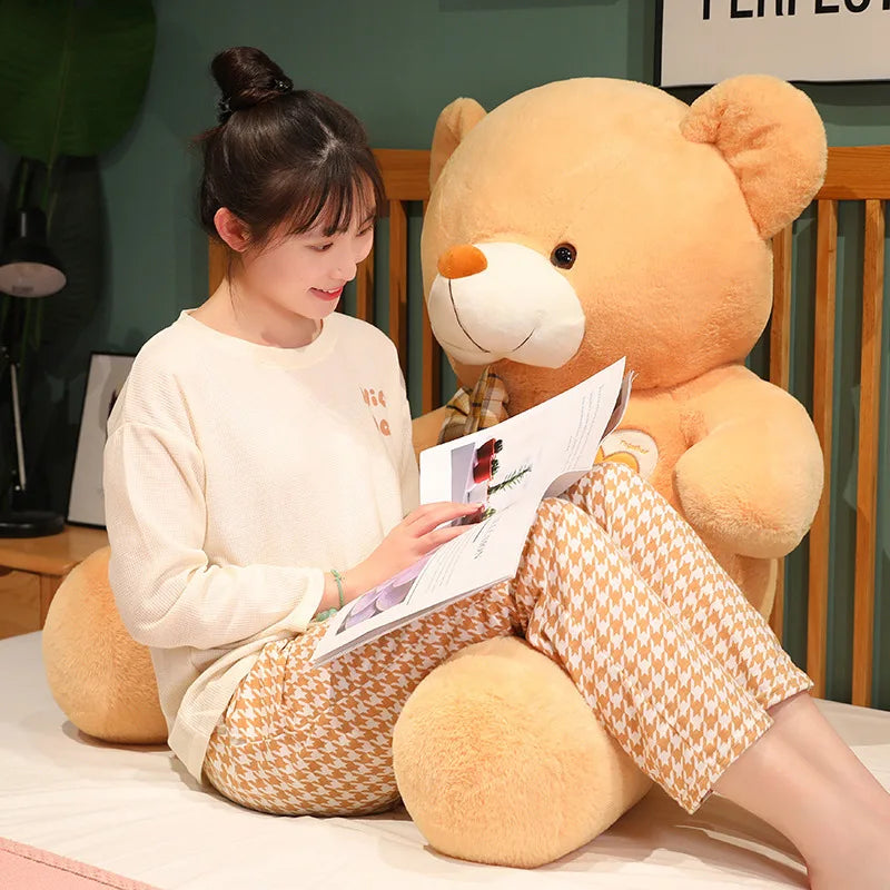 Giant Teddy Bear Plush Toy Cute Stuffed Soft Animal Bear with Ribbon Doll for Kids Baby Children Birthday Gift Valentine's Gift