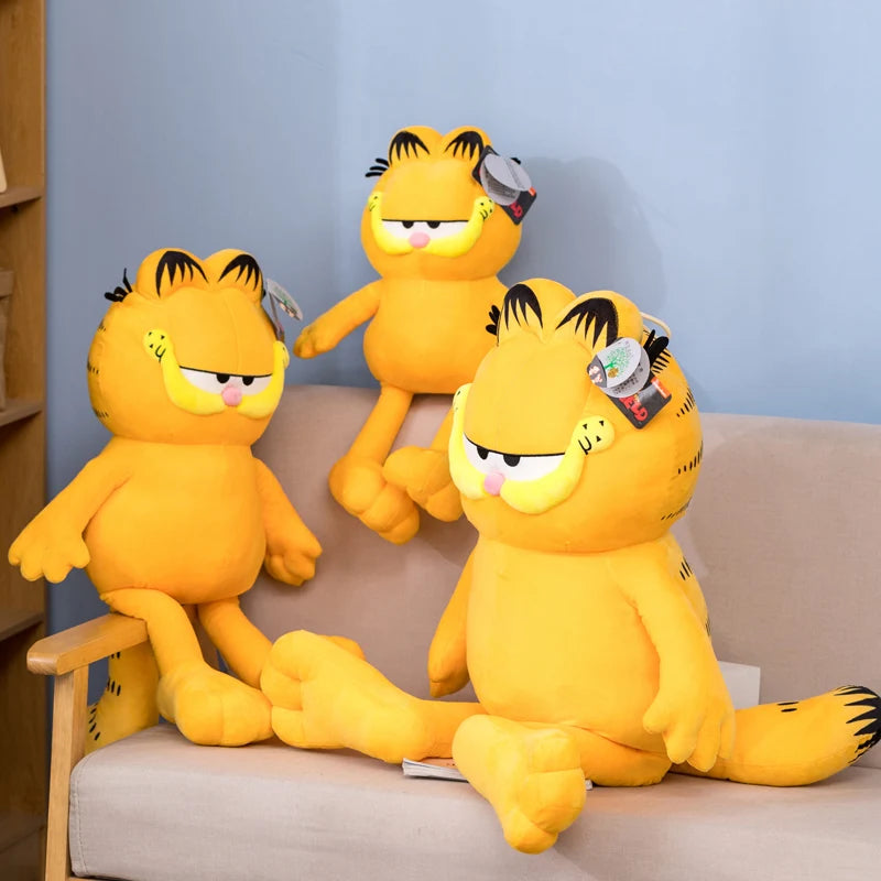 Giant  Garfield Fat Angry Cat Plush Toys Animals Lazy Kitty Stuffed Doll Tiger Skin Simulation Cat Plushies Pillow Xmas Gifts