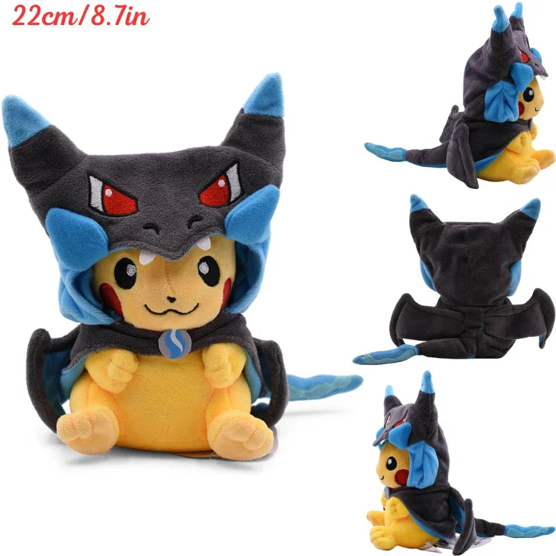 Pokemon Pikachu Cosplay Plush Toys Charizard Snorlax Garchomp Tyranitar Hydreigon Anime Eevee Lapras Morpeko Peluche Doll Gifts