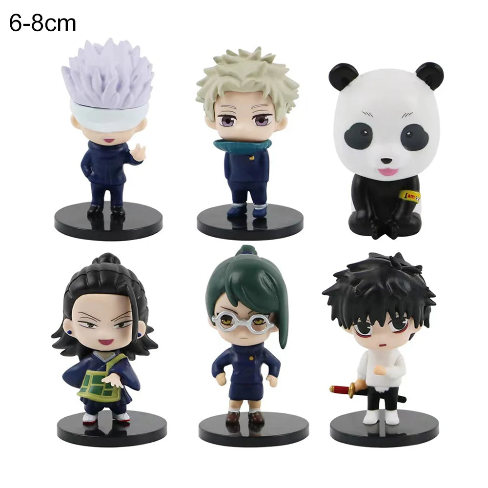 6/8Pcs Anime Jujutsu Kaisen Figures Itadori Yuji Fushiguro Megumi Action Figure Gojo Satoru Kugisaki Nobara PVC Model Toys Dolll