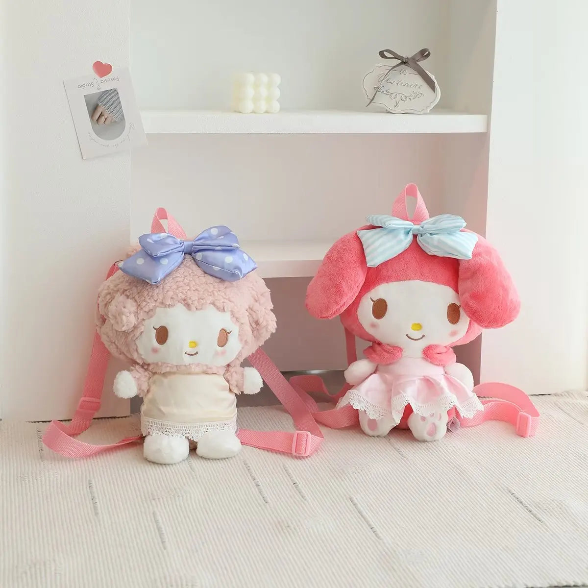 Lovely My Melody Plush Toy Soft Cuddly Stuffed Anime Plushies My Sweet Piano Doll Backpack Japanese Style Throw Pillow Xmas Gift