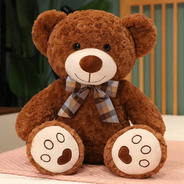 35CM Cute Colorful Bow Tie Bear Doll Plush Toy Hug Bear Doll Children Birthday Gift Pillow bear Home Living Room Bedroom