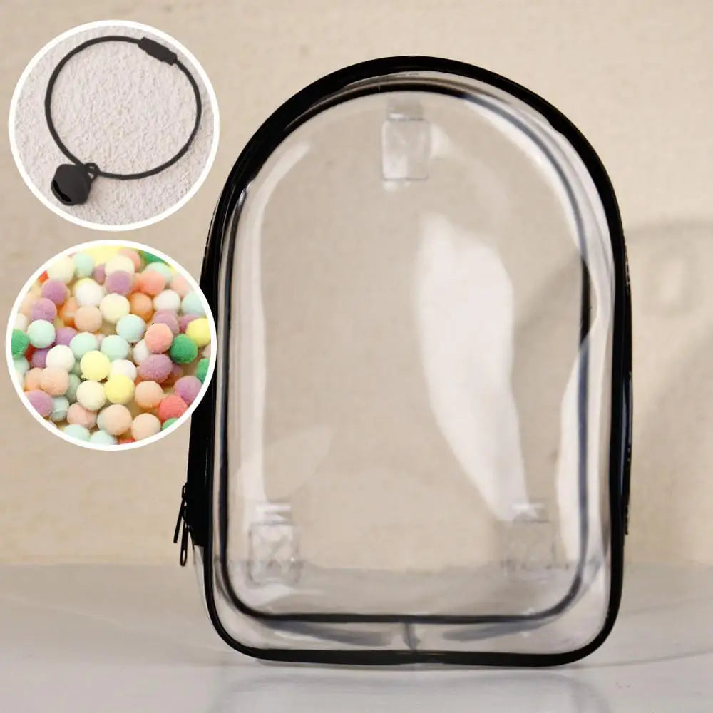 Small Doll Storage Bag Outdoor Doll Bag Waterproof Portable Carrying Case PVC Clear Doll Display Bag for 20cm Doll