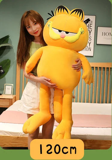 Giant  Garfield Fat Angry Cat Plush Toys Animals Lazy Kitty Stuffed Doll Tiger Skin Simulation Cat Plushies Pillow Xmas Gifts