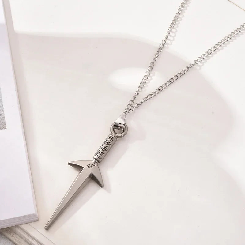 Anime Naruto Necklace Kakashi Kunai Zumaki Shuriken Action Doll Accessories Metal Alloy Pendant Cosplay Cartoon Collection Toy