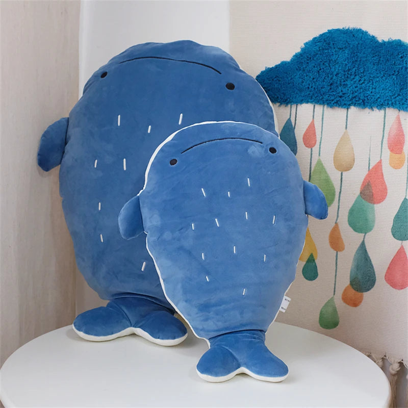 Soft Hug Pillow Whale Plush Toy Stuffed Sea Animals Fat Fish Plushies Sofa Bed Back Cushion Girly Room Decor Gifts