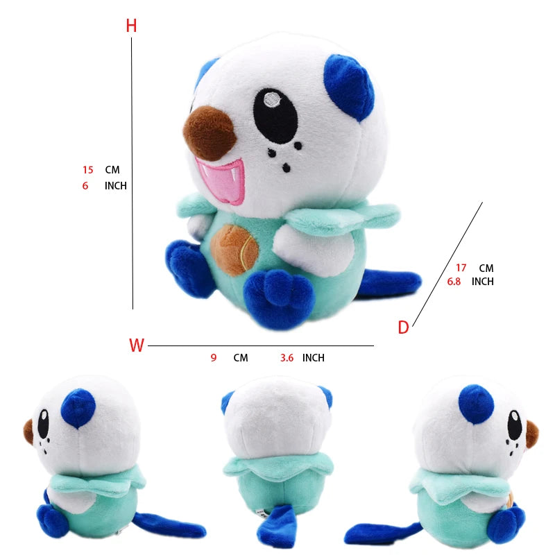 15-37CM Pokemon Plush Oshawott Cyndaquil Rowlet Turtonator Typhlosion Samurott Decidueye Initial Elf Animal Dolls Birthday Gift