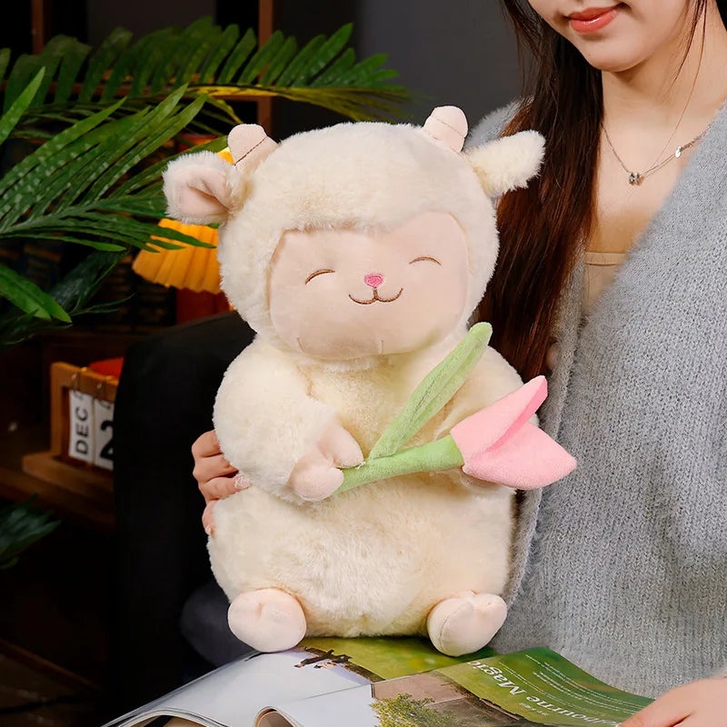 Kawaii Tulip lamb Plush Toys Soft Stuffed Animal Toy Cute Accompany Sleep Toy Soft Hugging Toy Kid Birthday Gift Valentine's Day