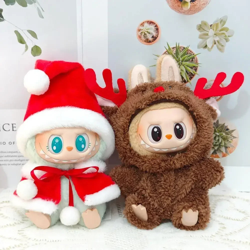 17cm Mini Plush Doll'S Clothes Outfit Accessories For Labubu Idol V1 V2 Christmas Cookie Man Sweater Hat Clothing New Year Gift