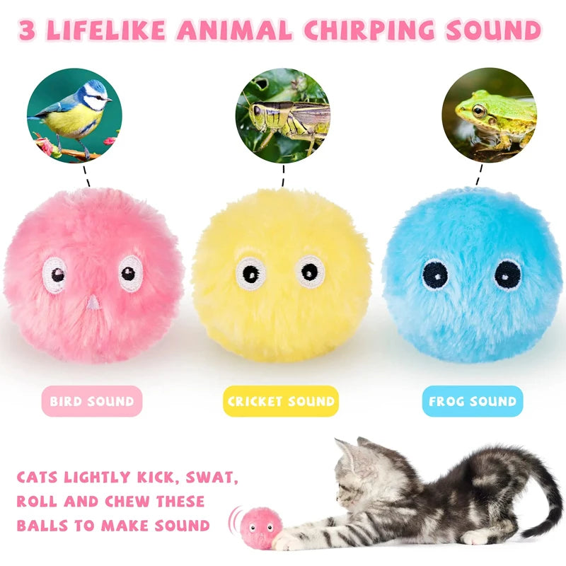 Electric Cat Toy Interactive Ball Catnip Squeaky Toys For Cats Chase Interesting Kitten Toy Not Boring Pet Accessories