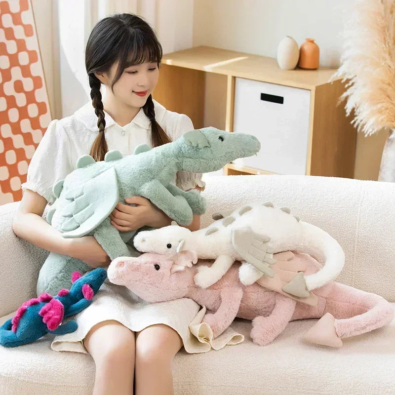 New Dragon Plush Toys Stuffed Dinosaur Flying Wings White Pink Green Blue Dragons PLushies Dolls Birthday Gift for Boy