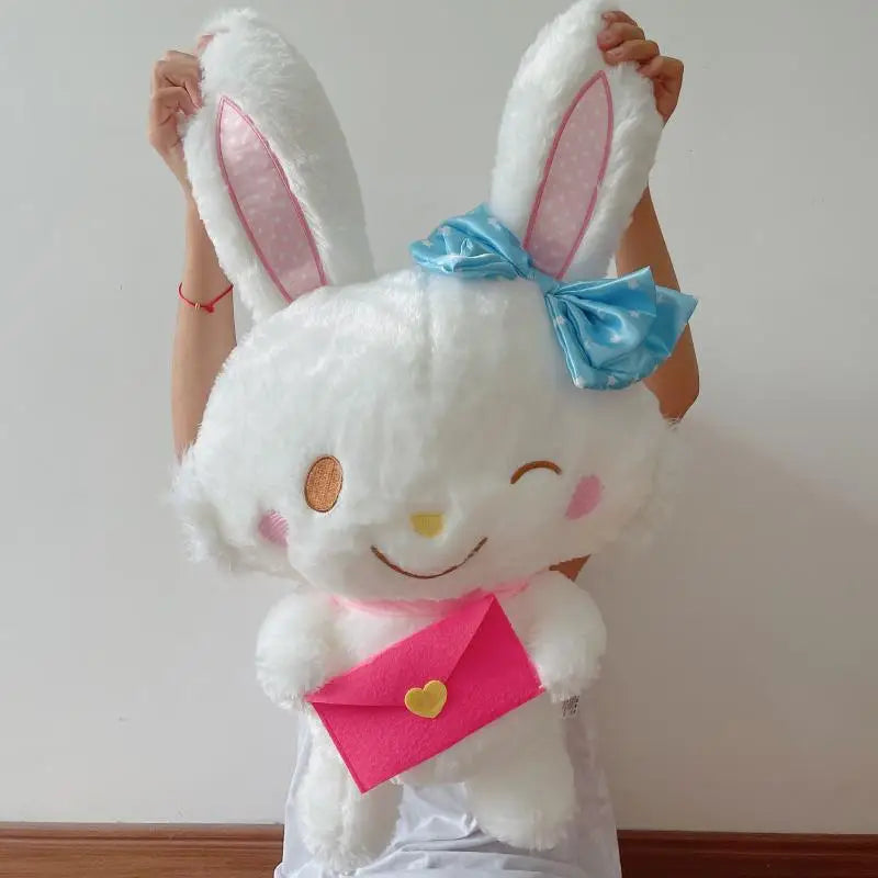 Sanrio White Rabbit Plush Toy Cute New Year Wish Me Mell Plushies Cuddly Lovely Bunny Doll Birthday Gifts Girl